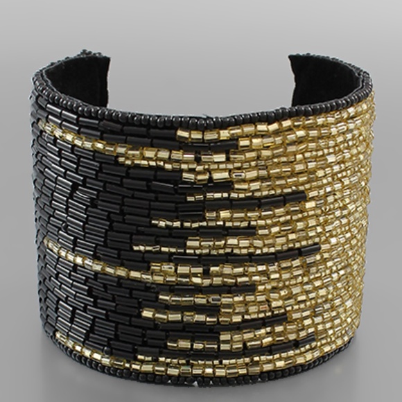 Fleurish Jewelry Jewelry - Twotone Bead Wide Cuff